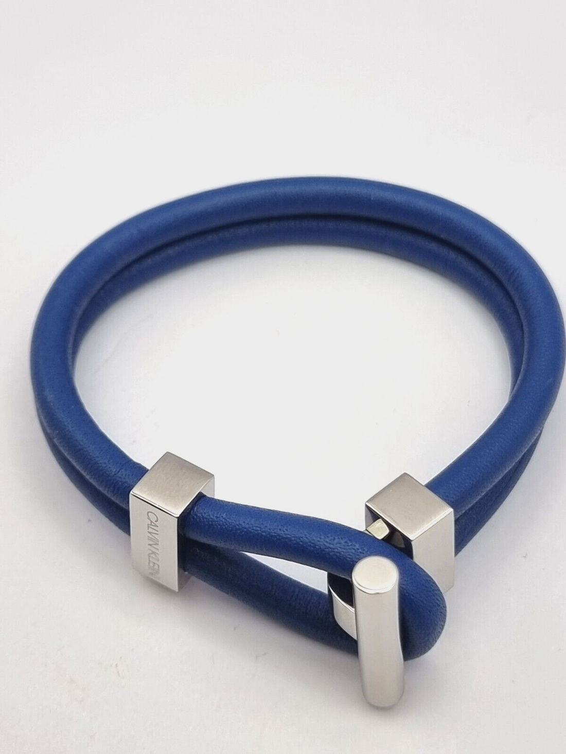 CALVIN KLEIN ANCHOR HERREN EDELSTAHL LEDER ARMBAND BLAU - L