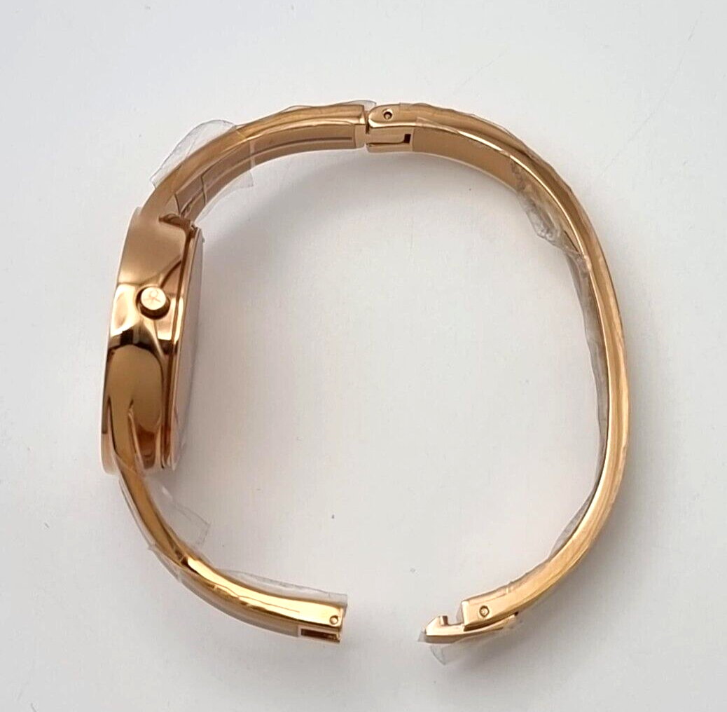 CALVIN KLEIN Addict Silber Zifferblatt Mittel Rose Gold PVD Damen Uhr