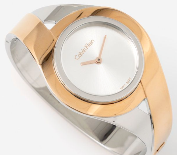 CALVIN KLEIN Sensual Silber Zifferblatt Kleine Armreif Damen Uhr