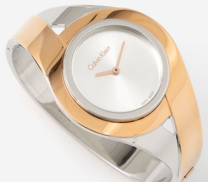 CALVIN KLEIN Sensual Silber Zifferblatt Kleine Armreif Damen Uhr