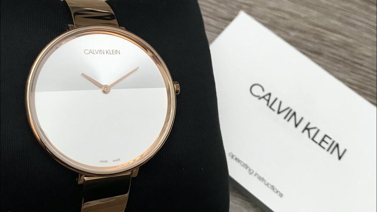 CALVIN KLEIN Rise Quarz Silber und Weiß Damen Uhr