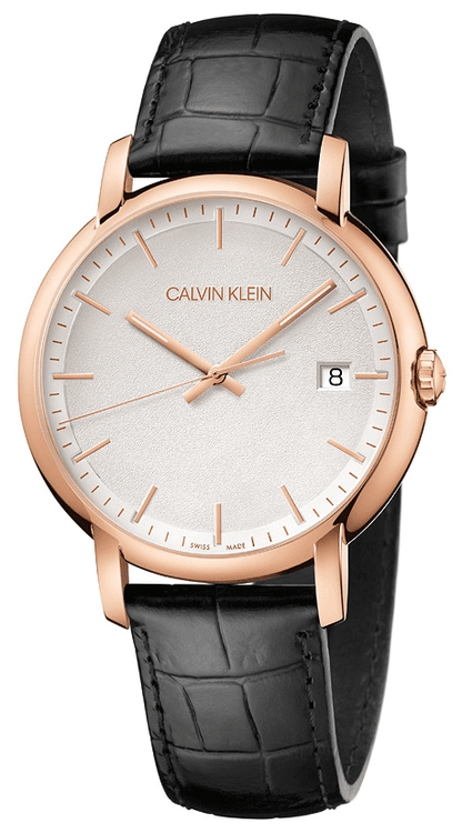 CALVIN KLEIN Minimal Quartz Herrenarmbanduhr mit silbernem Zifferblatt