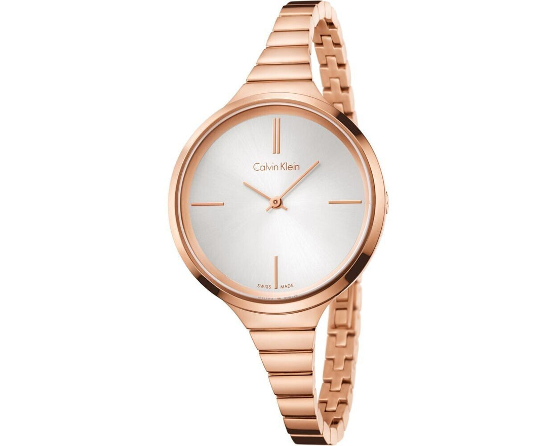 CALVIN KLEIN Lively Damen Uhr Silber Zifferblatt Roségold