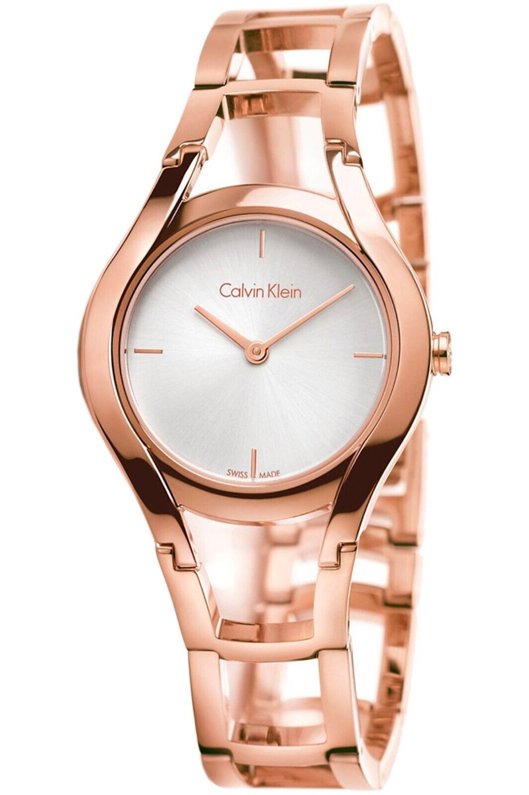 CALVIN KLEIN Class Silber Zifferblatt Roségold Damen Uhr