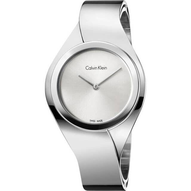 CALVIN KLEIN Senses Silber Zifferblatt kleine Armbanduhr Damen
