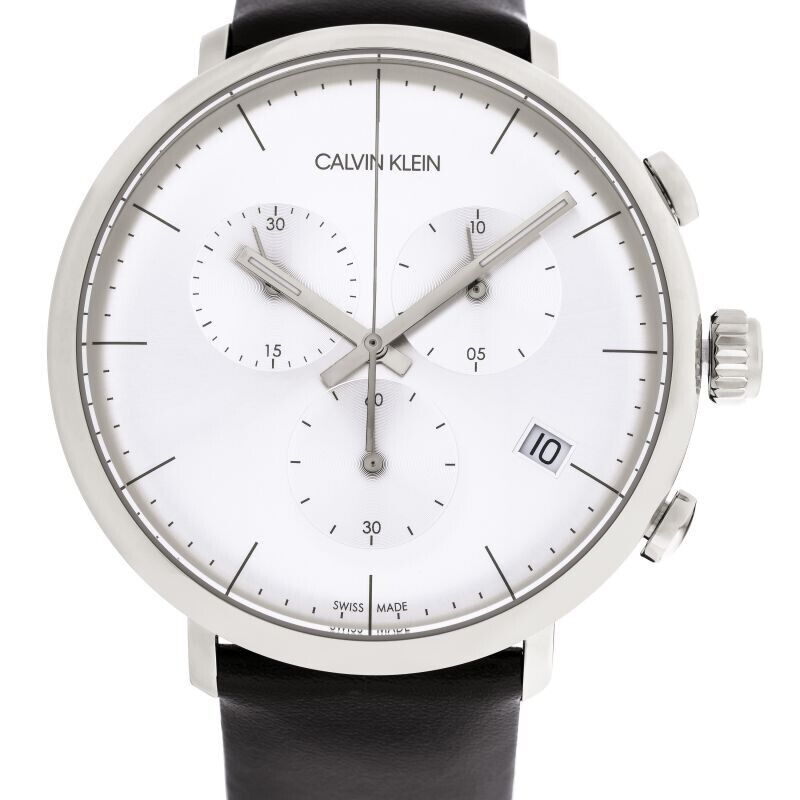 CALVIN KLEIN High Noon Chronograph Quarz Herren Uhr Silber Zifferblatt