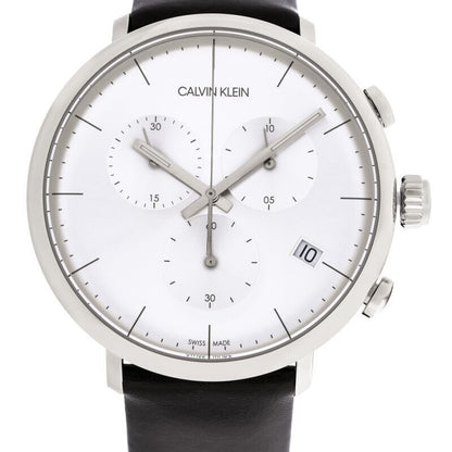 CALVIN KLEIN High Noon Chronograph Quarz Herren Uhr Silber Zifferblatt