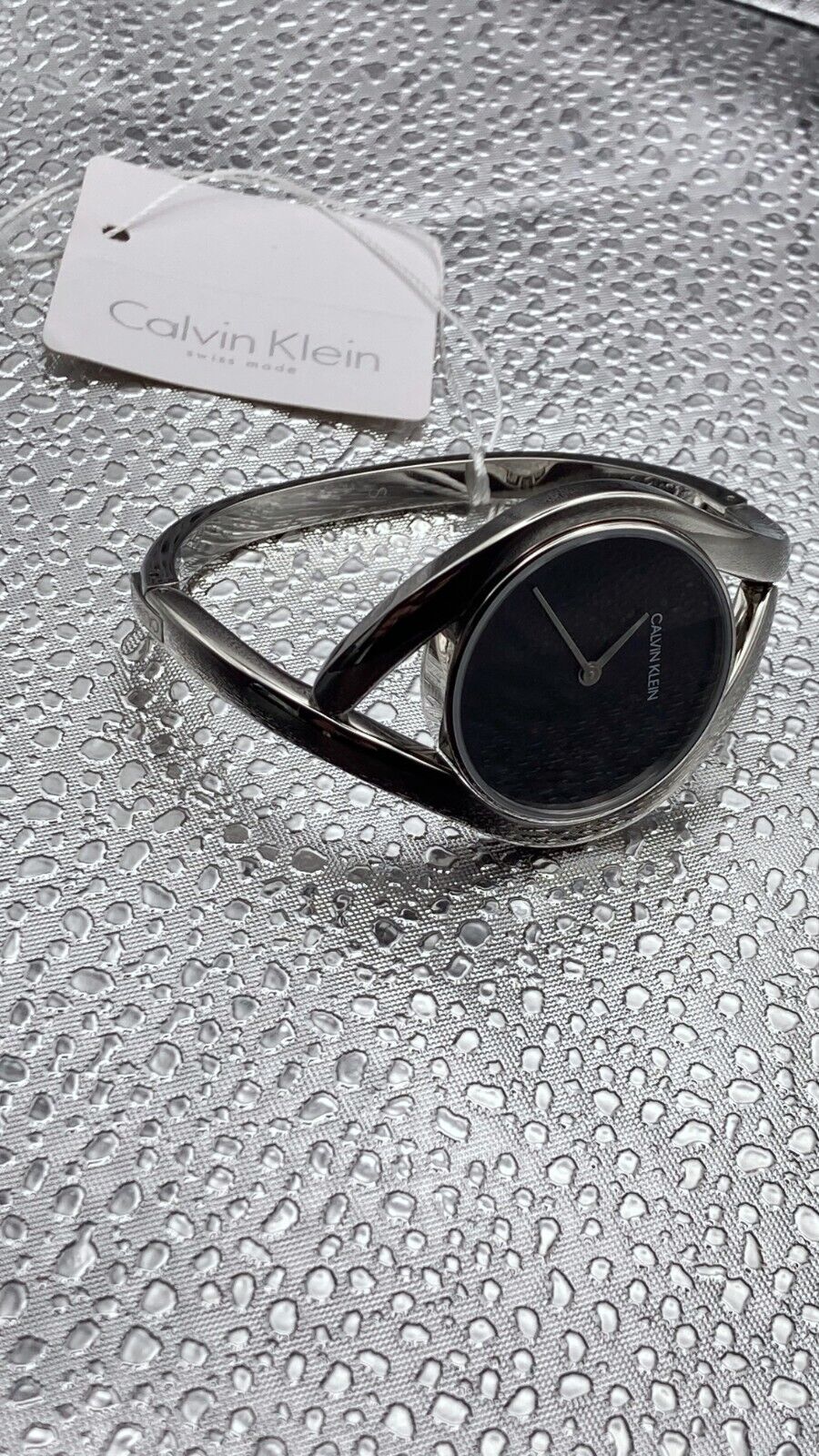 CALVIN KLEIN Party Uhr Damen schwarz Zifferblatt schmales Armband