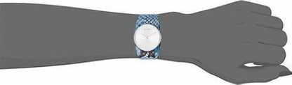 CALVIN KLEIN Spellbound Damenarmbanduhr silbernes Zifferblatt blaues Lederarmband