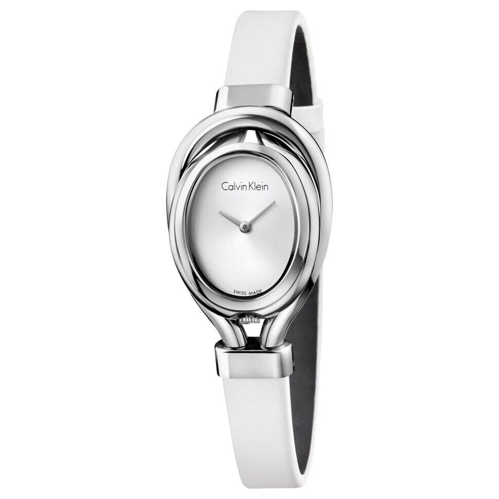 CALVIN KLEIN Damen Uhr mit weißem Zifferblatt