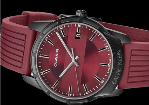 CALVIN KLEIN Evidence Herren Quarz Uhr mit rotem Zifferblatt