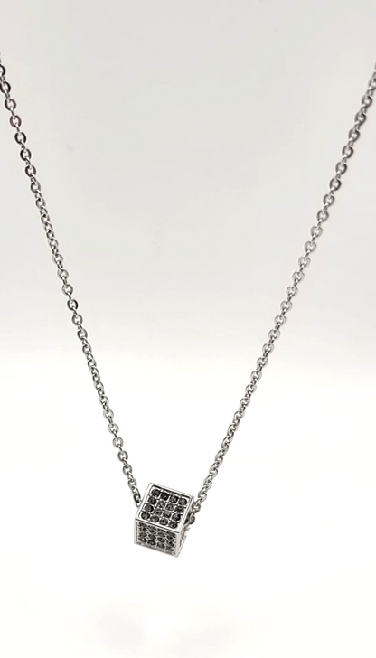 CALVIN KLEIN ROCKING KJ9CAN040100 STAINLESS STEEL NECKLACE - GREY CRYSTALS