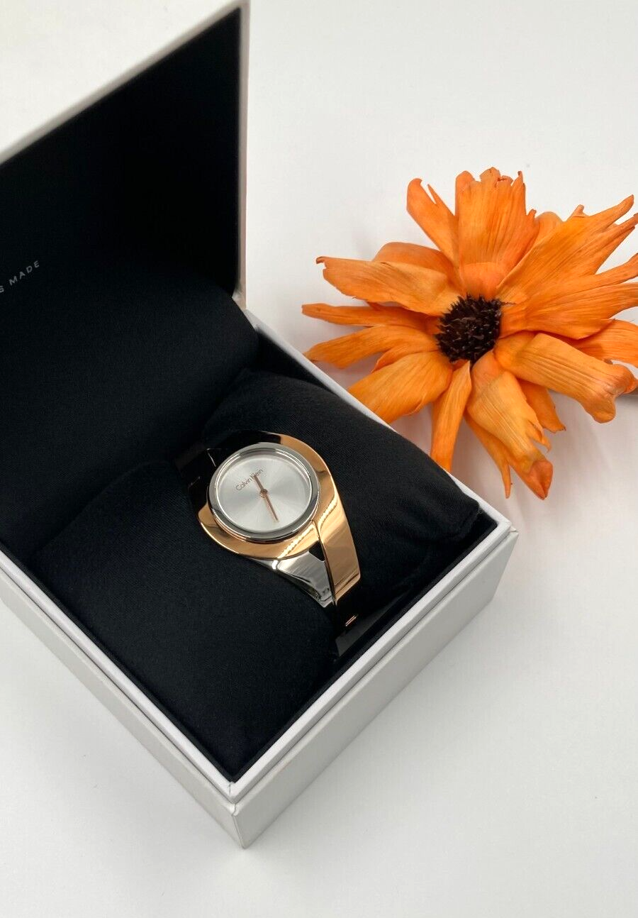 CALVIN KLEIN Sensual Silber Zifferblatt Kleine Armreif Damen Uhr