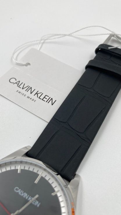 CALVIN KLEIN Quarz Uhr mit schwarzem Zifferblatt für Herren
