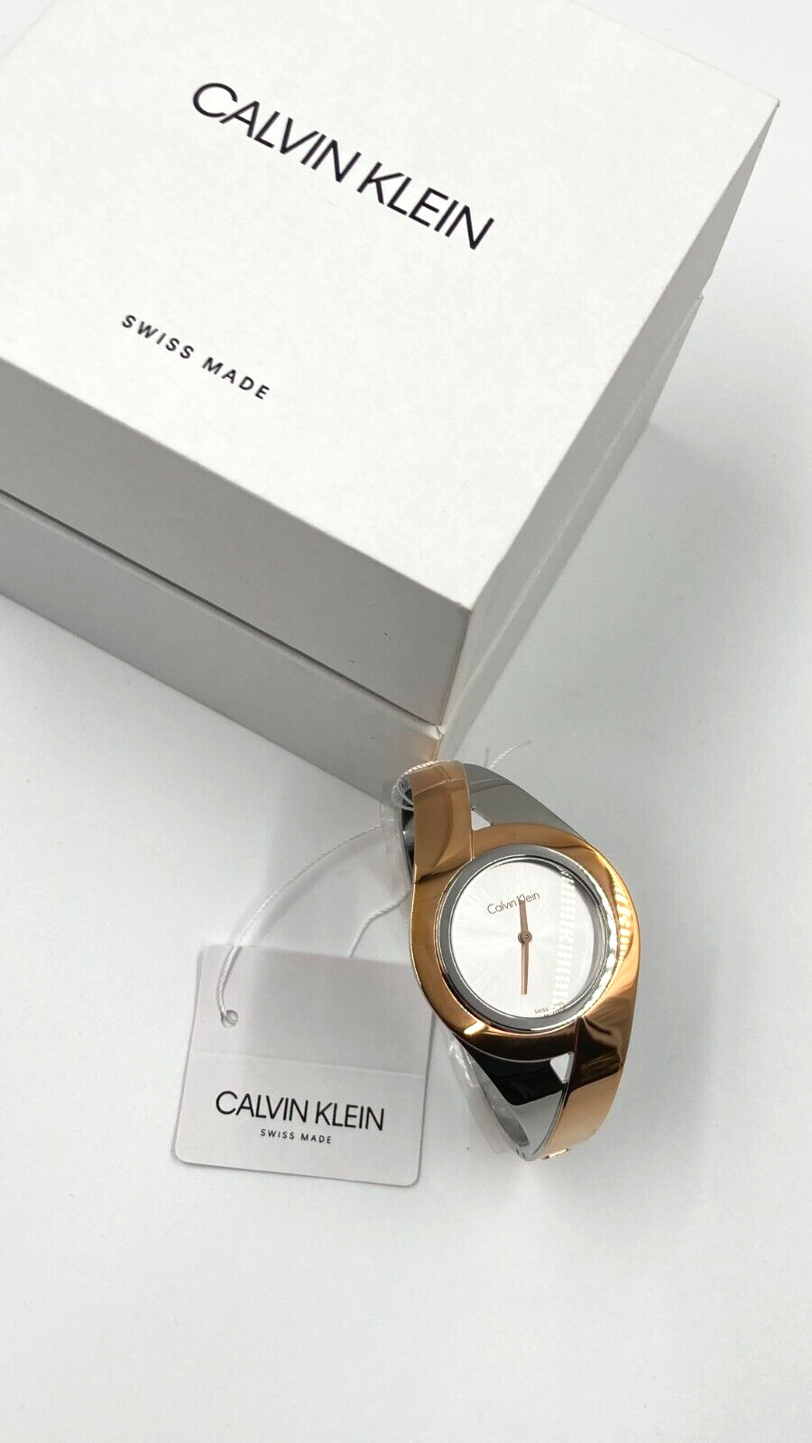 CALVIN KLEIN Sensual Silber Zifferblatt Kleine Armreif Damen Uhr