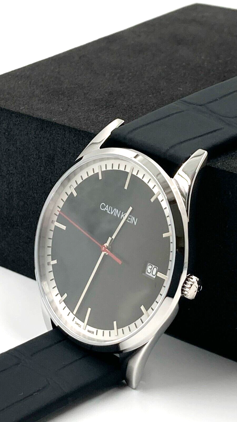 CALVIN KLEIN Quarz Uhr mit schwarzem Zifferblatt für Herren
