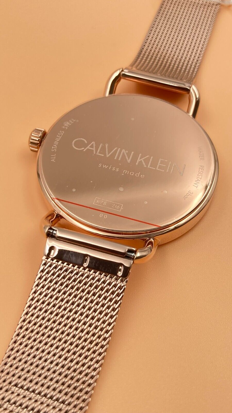 CALVIN KLEIN Even Edelstahl Mesh Roségold PVD Quarz Uhr