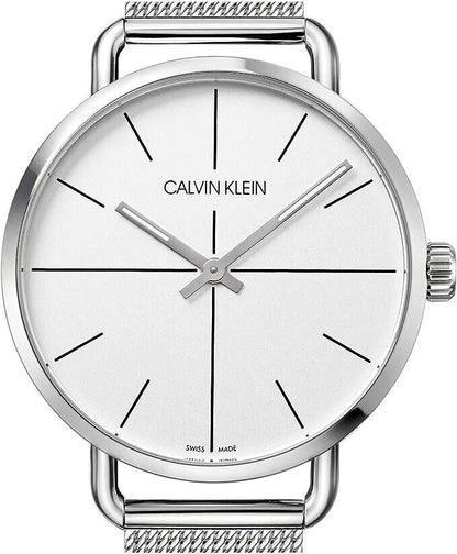 CALVIN KLEIN Even Quarz-Damenuhr mit silbernem Zifferblatt K7B21126