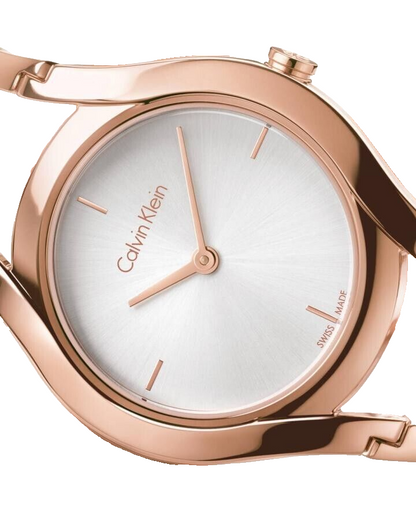 CALVIN KLEIN Class Silber Zifferblatt Roségold Damen Uhr