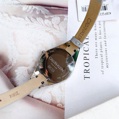 CALVIN KLEIN Rebel Damenarmbanduhr mit hellgrauem Zifferblatt