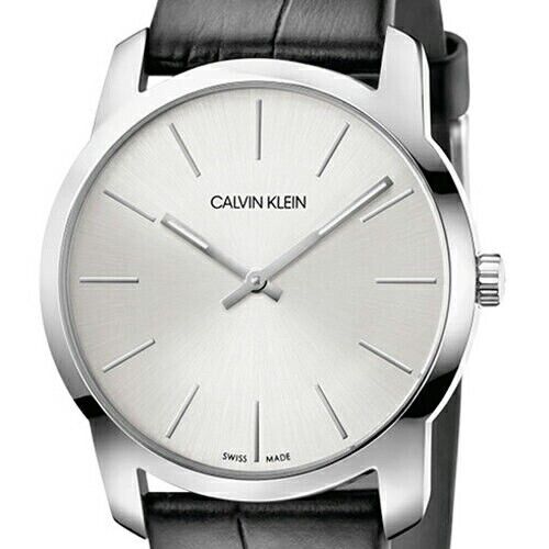 Calvin Klein Unisex Erwachsene Analog-Digital Quarzuhr mit Lederarmband K2G221C6