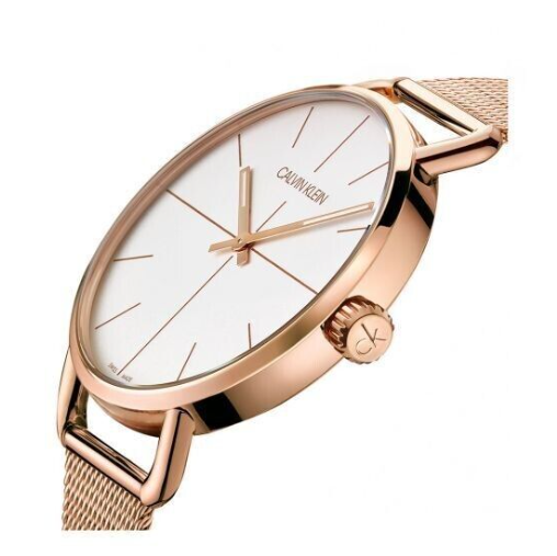 CALVIN KLEIN Even Edelstahl Mesh Roségold PVD Quarz Uhr