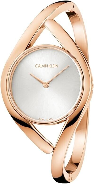 CALVIN KLEIN Party Silber Zifferblatt Kleine Armreif Damen Uhr