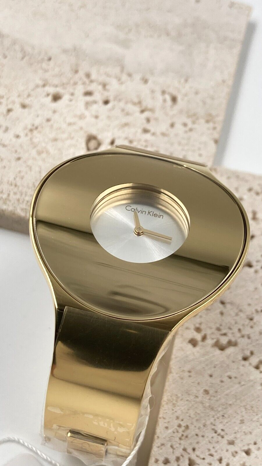 CALVIN KLEIN nahtlose Damenarmbanduhr Gold PVD