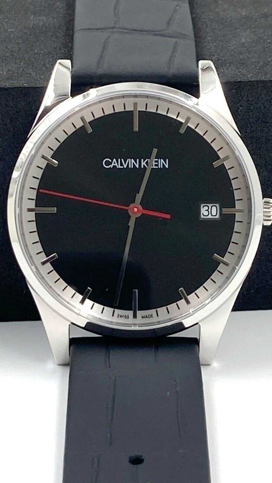 CALVIN KLEIN Quarz Uhr mit schwarzem Zifferblatt für Herren