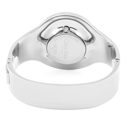 CALVIN KLEIN nahtlose weiße Ziffernblatt Damenarmbanduhr