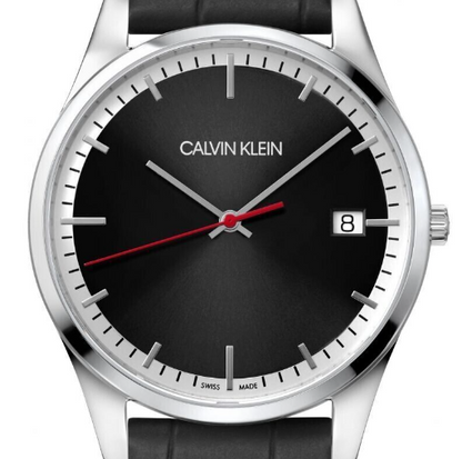 CALVIN KLEIN Quarz Uhr mit schwarzem Zifferblatt für Herren