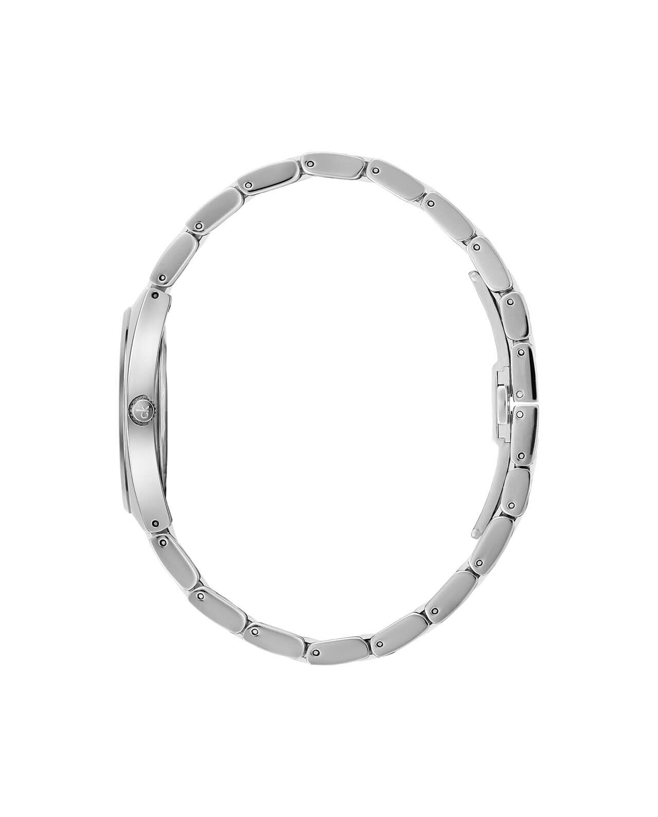 CALVIN KLEIN Contra Quarz Damenarmbanduhr mit silbernem Zifferblatt