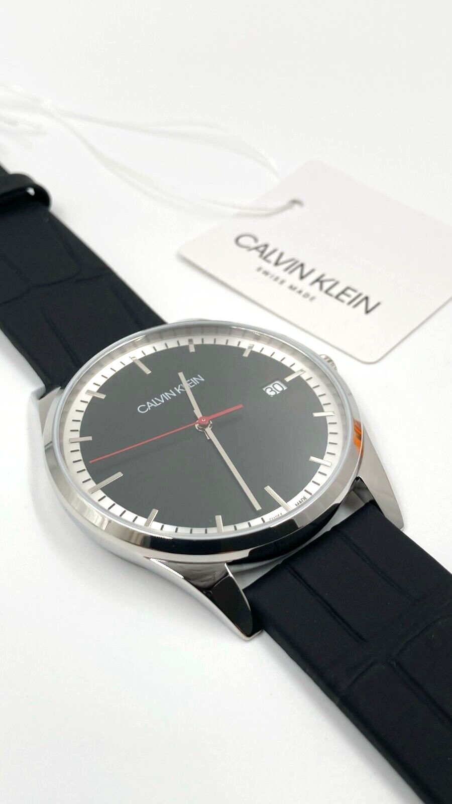 CALVIN KLEIN Quarz Uhr mit schwarzem Zifferblatt für Herren