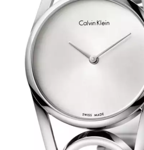 CALVIN KLEIN runde Silber Zifferblatt mittel Damen Quarz Uhr