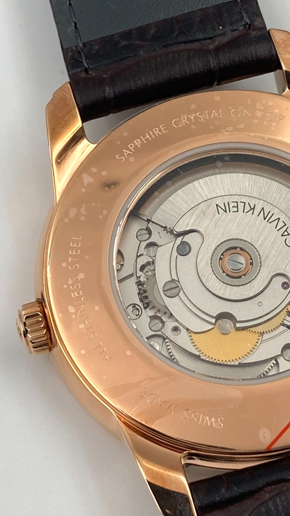 Calvin Klein Herren Analog Automatik Uhr mit Lederarmband K5S346G6