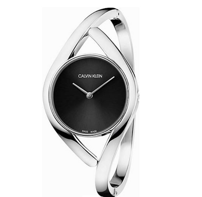 CALVIN KLEIN Party Uhr Damen schwarz Zifferblatt schmales Armband