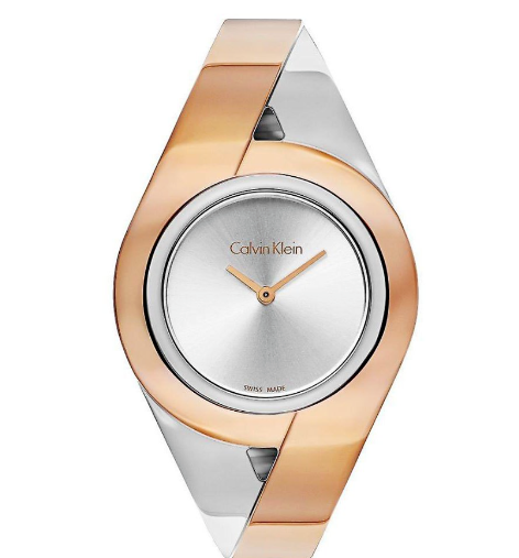 CALVIN KLEIN Sensual Silber Zifferblatt Kleine Armreif Damen Uhr