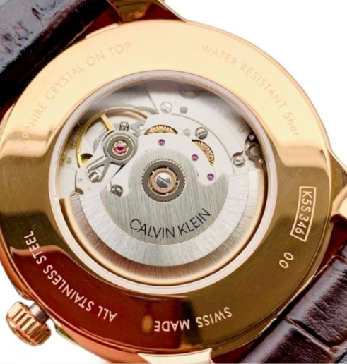 Calvin Klein Herren Analog Automatik Uhr mit Lederarmband K5S346G6