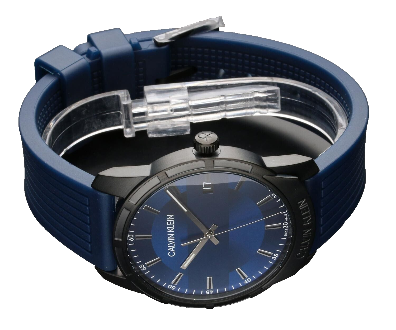 CALVIN KLEIN Evidence Quarz Uhr Herren blaues Zifferblatt