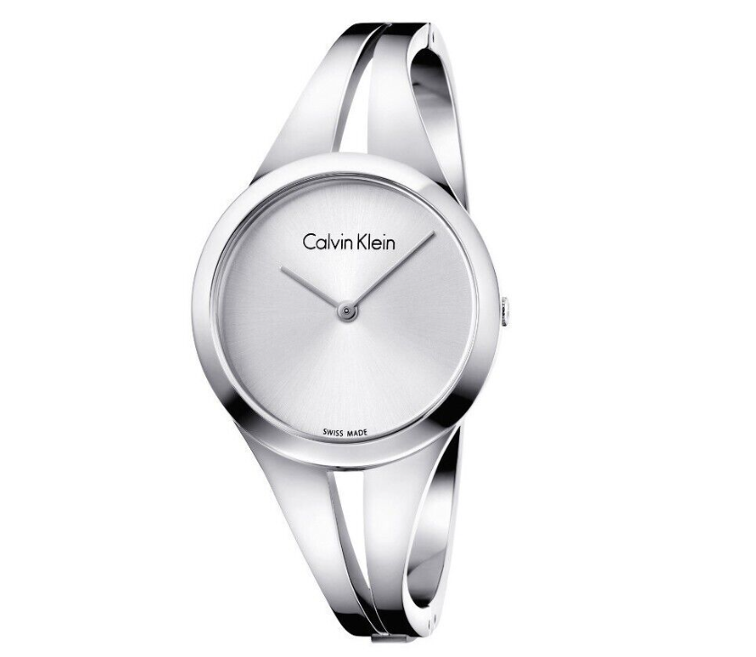 CALVIN KLEIN Addict Silber Zifferblatt Kleine Armreif Damen Uhr