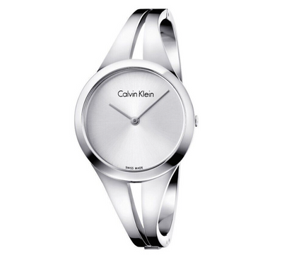 CALVIN KLEIN Addict Silber Zifferblatt Kleine Armreif Damen Uhr