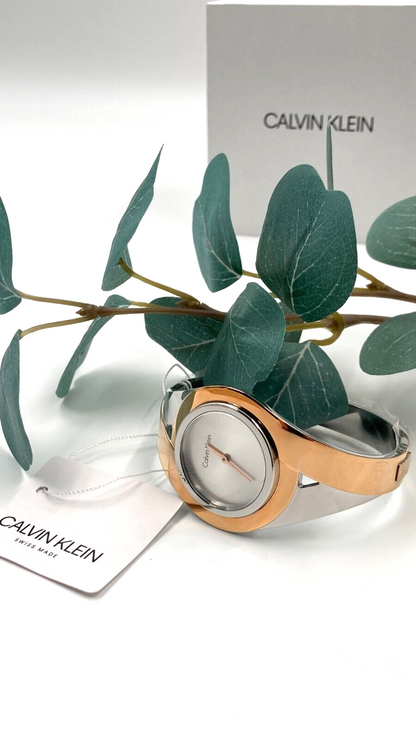 CALVIN KLEIN Sensual Silber Zifferblatt Kleine Armreif Damen Uhr