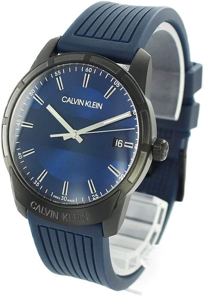 CALVIN KLEIN Evidence Quarz Uhr Herren blaues Zifferblatt