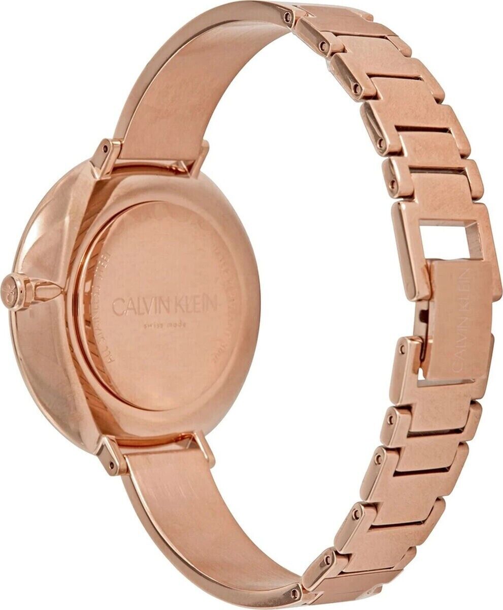 CALVIN KLEIN Rise Quarz Silber und Weiß Damen Uhr