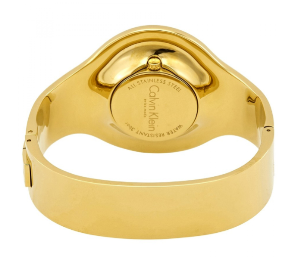 CALVIN KLEIN nahtlose Damenarmbanduhr Gold PVD
