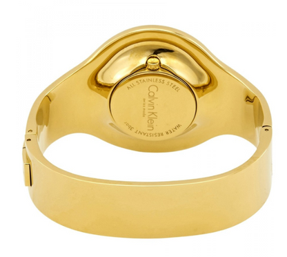 CALVIN KLEIN nahtlose Damenarmbanduhr Gold PVD