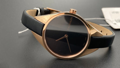 CALVIN KLEIN Rebel Quarz Damenarmbanduhr mit schwarzem Zifferblatt