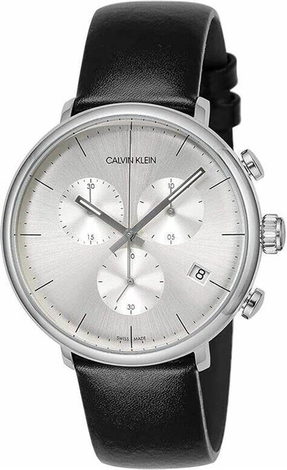 CALVIN KLEIN High Noon Chronograph Quarz Herren Uhr Silber Zifferblatt