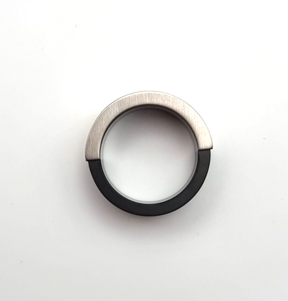 CALVIN KLEIN RING MAGNET EDELSTAHL/SCHWARZ - Gr.  60