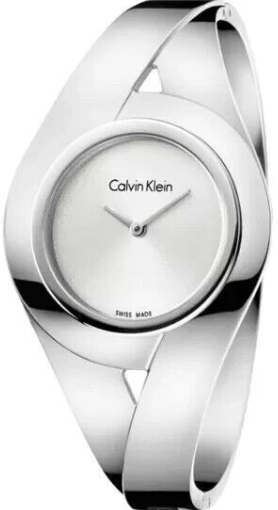 CALVIN KLEIN Sinnliche Silber Zifferblatt Medium Armreif Damen Uhr